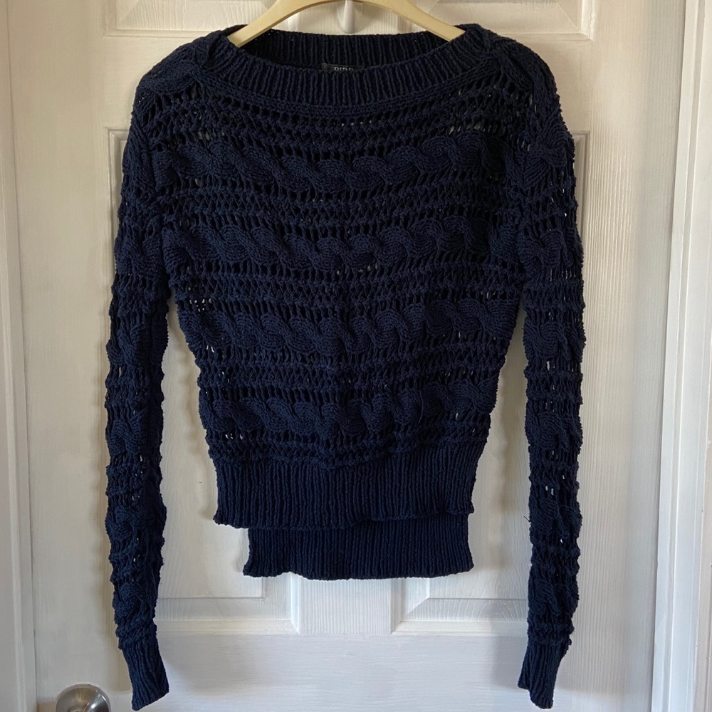 Bird Bruton Street Loose Knit Sweater Blue Size P